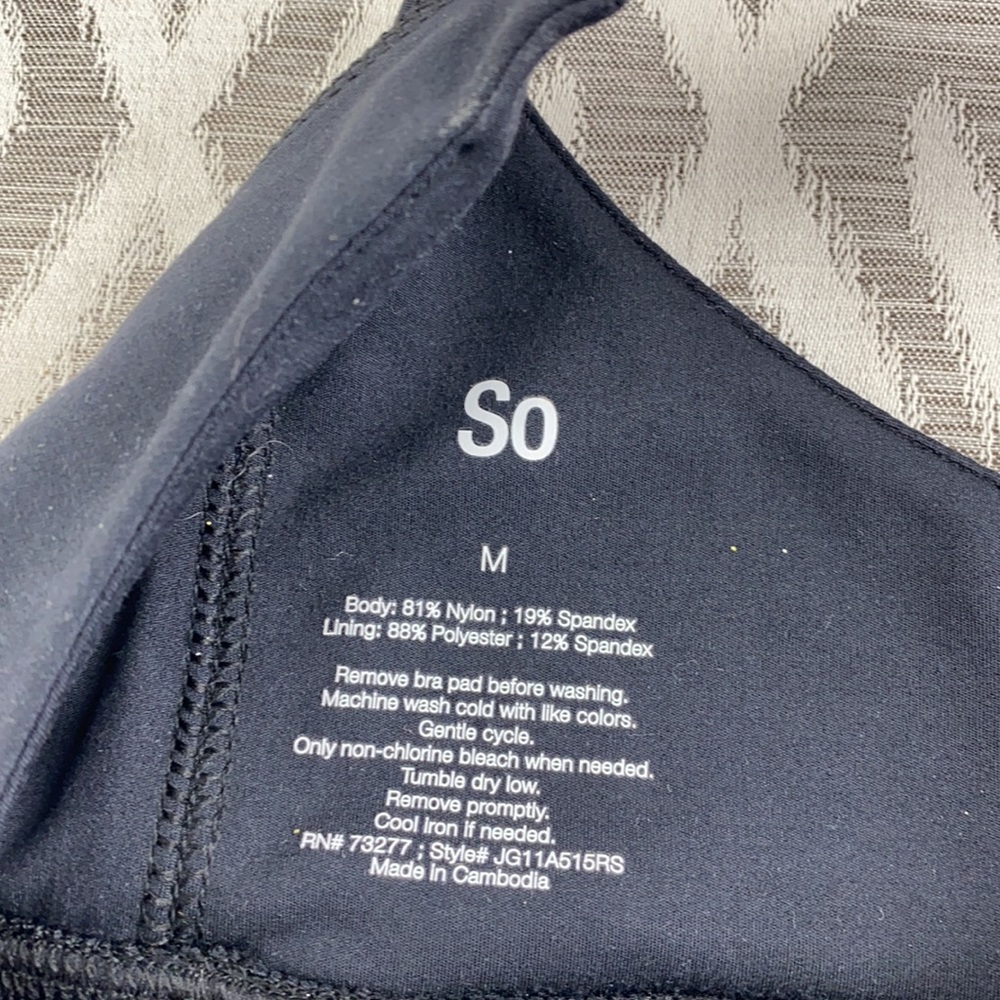 Black Sports Bra Size: Juniors Medium NWT - Picture 3 of 3